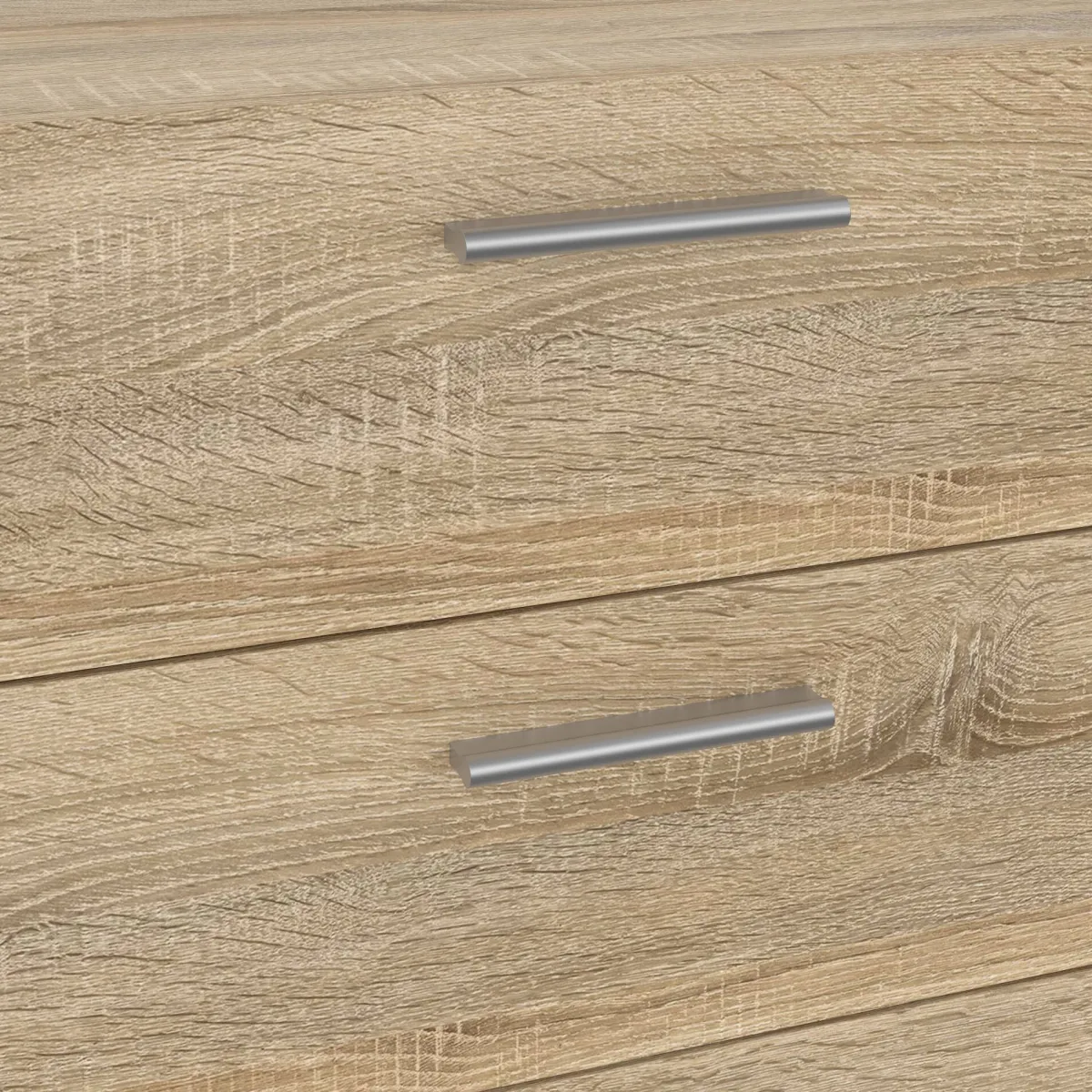 Madie|Credenze > Dmora Credenza quercia 140x40x81h cm 8 cassetti - Phethai Marrone Quercia