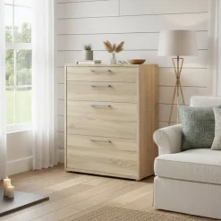 Credenza quercia 89x40x113h cm 4 cassetti - Anghiari