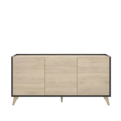 Credenza rovere e antracite 155x43x75h cm 3 ante - Afrodite