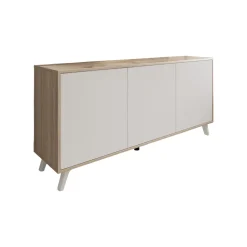 Credenza rovere e bianca moderna 153x39x72h cm 3 ante - Annina