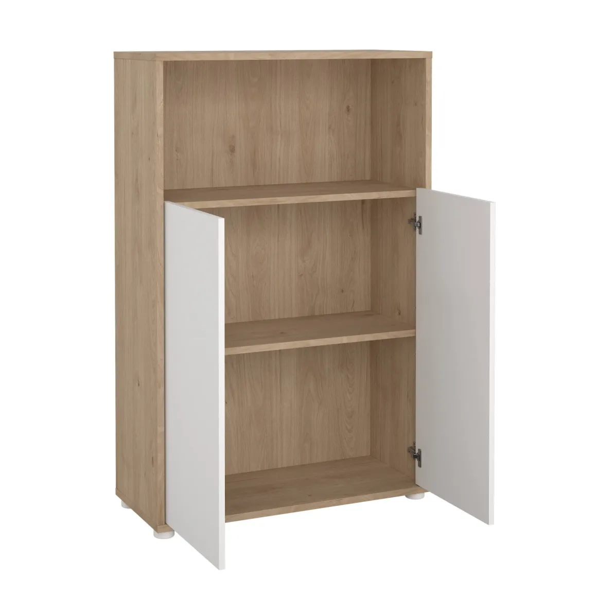 Credenza rovere e bianca 79x34x123h cm 2 ante - Canossa