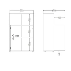 Madie|Credenze > Dmora Credenza rovere e bianca 98x39x73h cm 2 ante e 1 cassetto - Tulo Bianco, Marrone Rovere