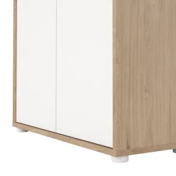 Madie|Credenze > Dmora Credenza rovere e bianca 98x39x73h cm 2 ante e 1 cassetto - Tulo Bianco, Marrone Rovere