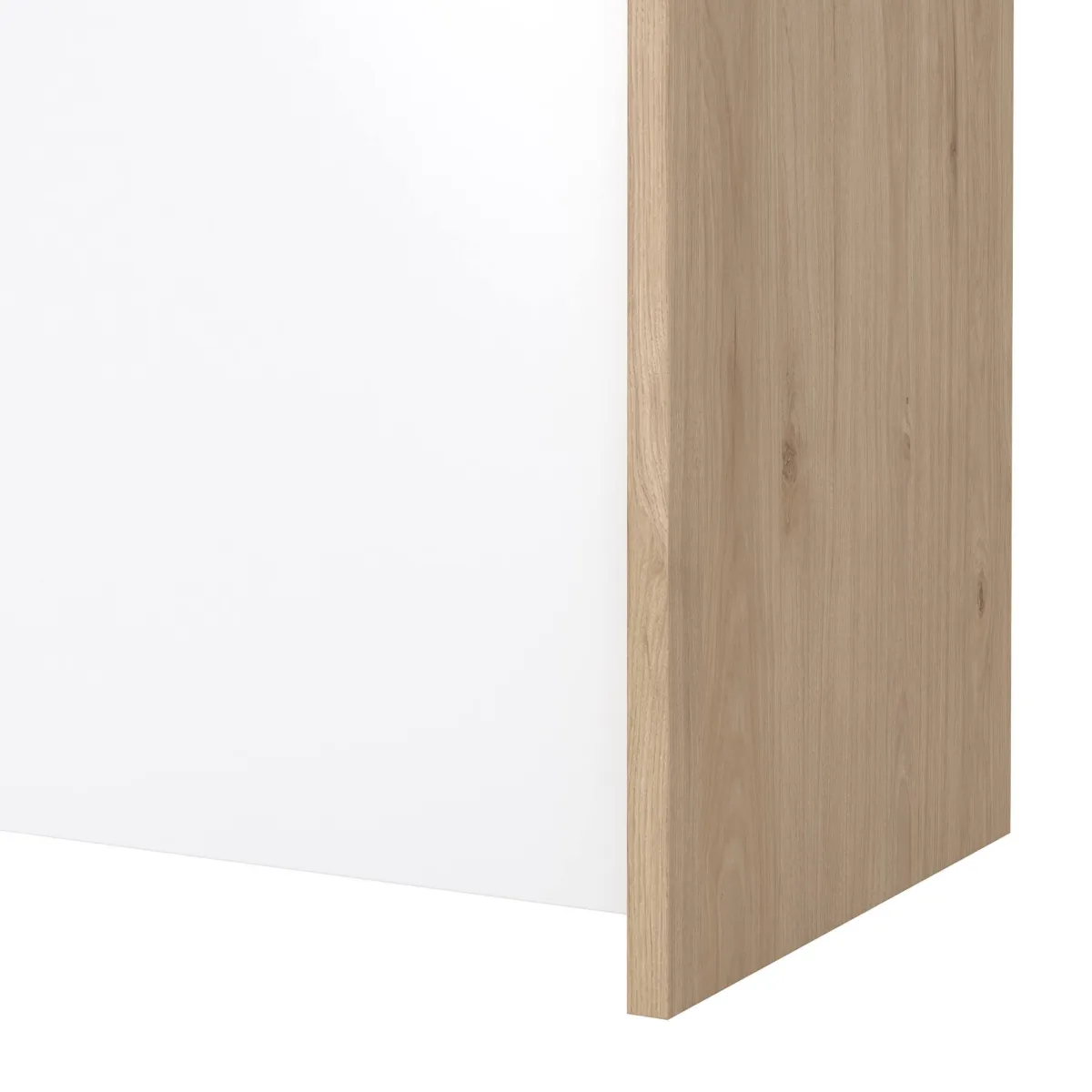 Madie|Credenze > Dmora Credenza rovere e bianco lucida 148x48x83h cm 2 ante e 2 cassetti - Alalngar Bianco Lucido, Marrone Rovere
