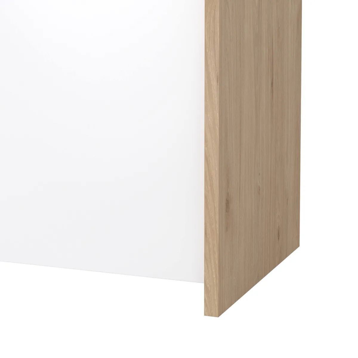 Madie|Credenze > Dmora Credenza rovere e bianco lucida 197x48x83h cm 4 ante e 1 cassetto - Basile Bianco Lucido, Marrone Rovere
