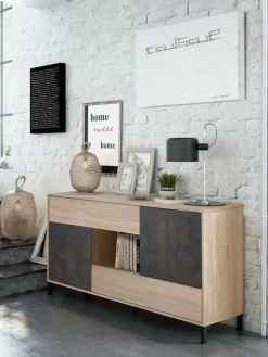 Credenza rovere e ossido 151x41x80h cm 2 ante e 2 cassetti - Abib