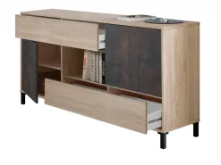 Credenza rovere e ossido 151x41x80h cm 2 ante e 2 cassetti - Abib