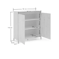 Credenza rovere nodi e antracite 100x40x110h cm 2 ante - Tokyo