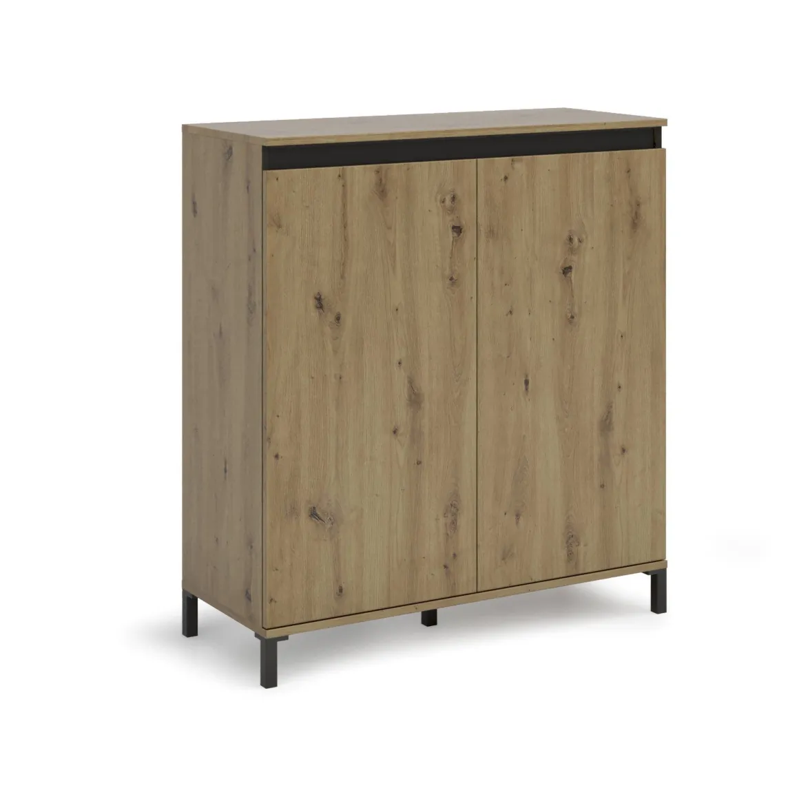 Credenza rovere nodi e antracite 100x40x110h cm 2 ante - Tokyo
