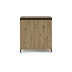 Credenza rovere nodi e antracite 100x40x110h cm 2 ante - Tokyo