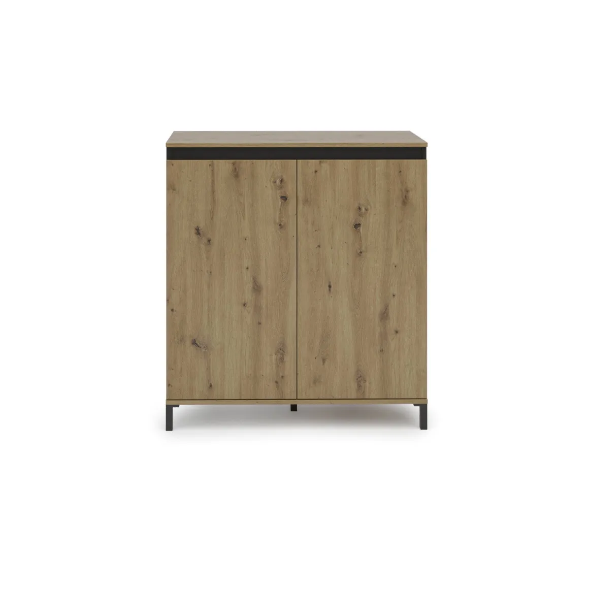 Credenza rovere nodi e antracite 100x40x110h cm 2 ante - Tokyo
