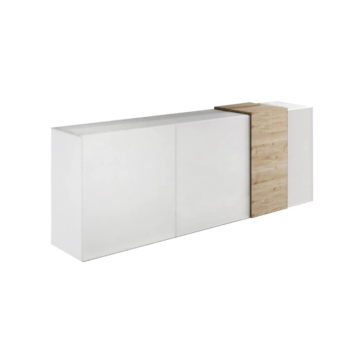Credenza rovere nodi e bianco lucida 181x44x86h cm 3 ante - Jerry