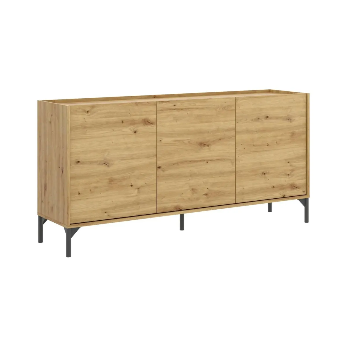 Cucina|Salotto > Dmora Credenza rovere nodi 155x43x75h cm 3 ante - Afrodite Marrone Rovere Nodi