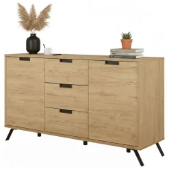 Credenza rovere 156x50x86h cm 2 ante e 3 cassetti - Alphonse