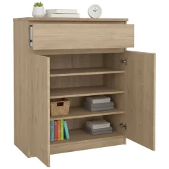 Credenza rovere 80x40x100h cm 2 ante e 1 cassetto - Genziana