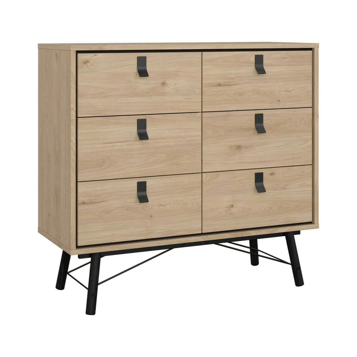 Credenza rovere 101x40x94h cm 6 cassetti - Maka