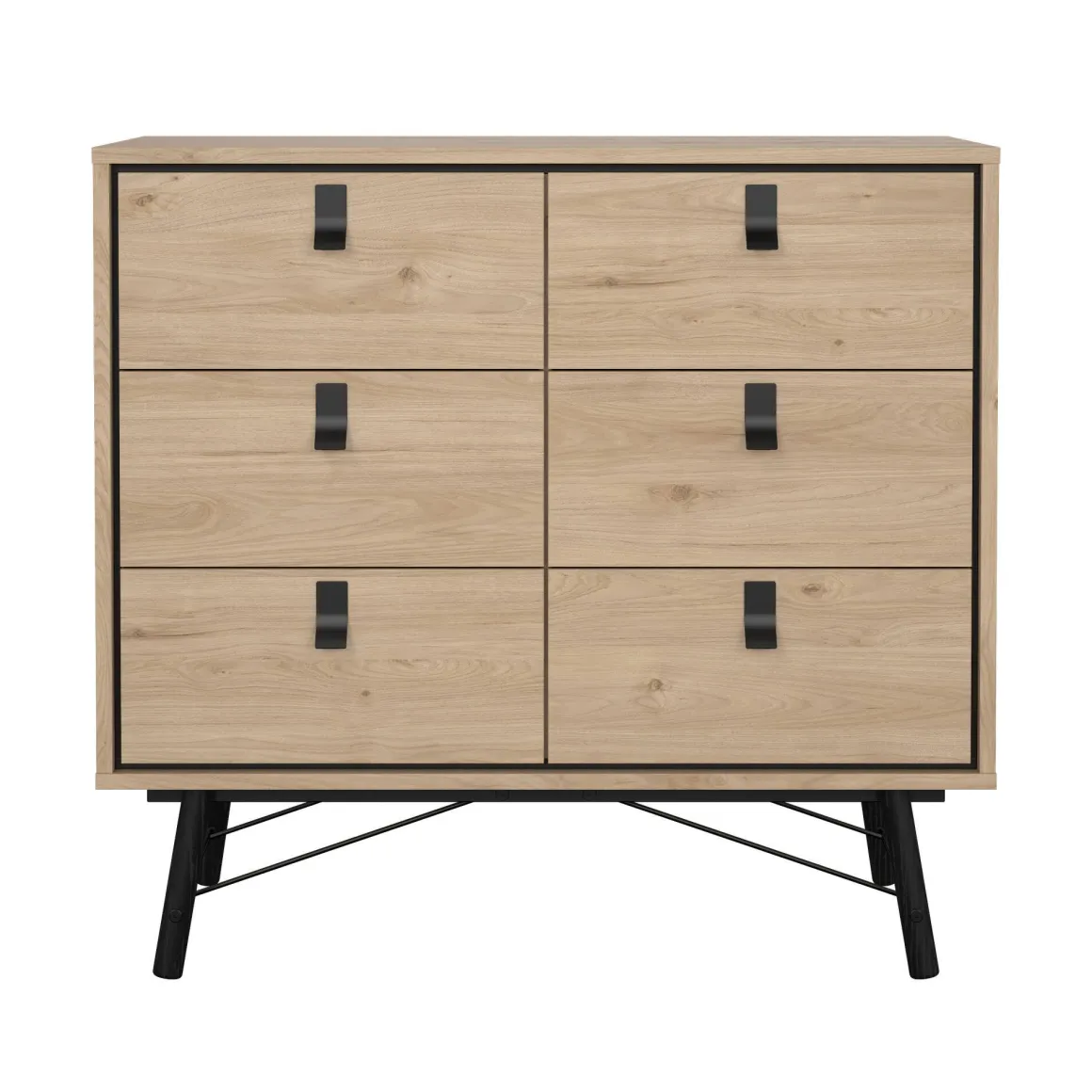 Credenza rovere 101x40x94h cm 6 cassetti - Maka