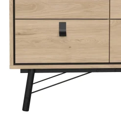Credenza rovere 101x40x94h cm 6 cassetti - Maka