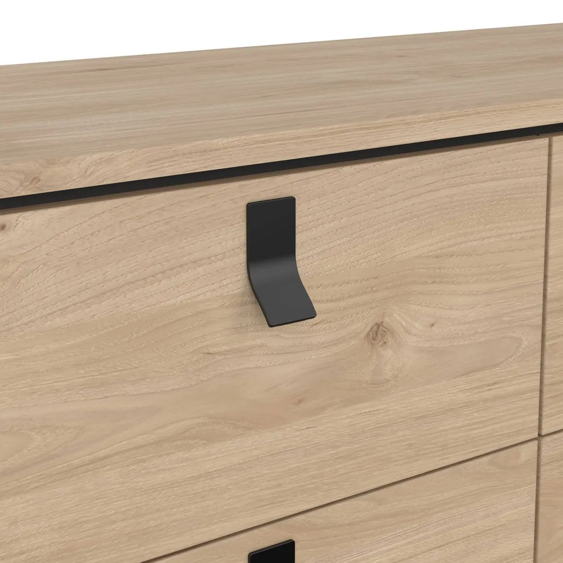 Credenza rovere 101x40x94h cm 6 cassetti - Maka
