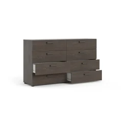 Madie|Credenze > Dmora Credenza rovere 140x40x81h cm 8 cassetti - Acetosella Marrone Noce