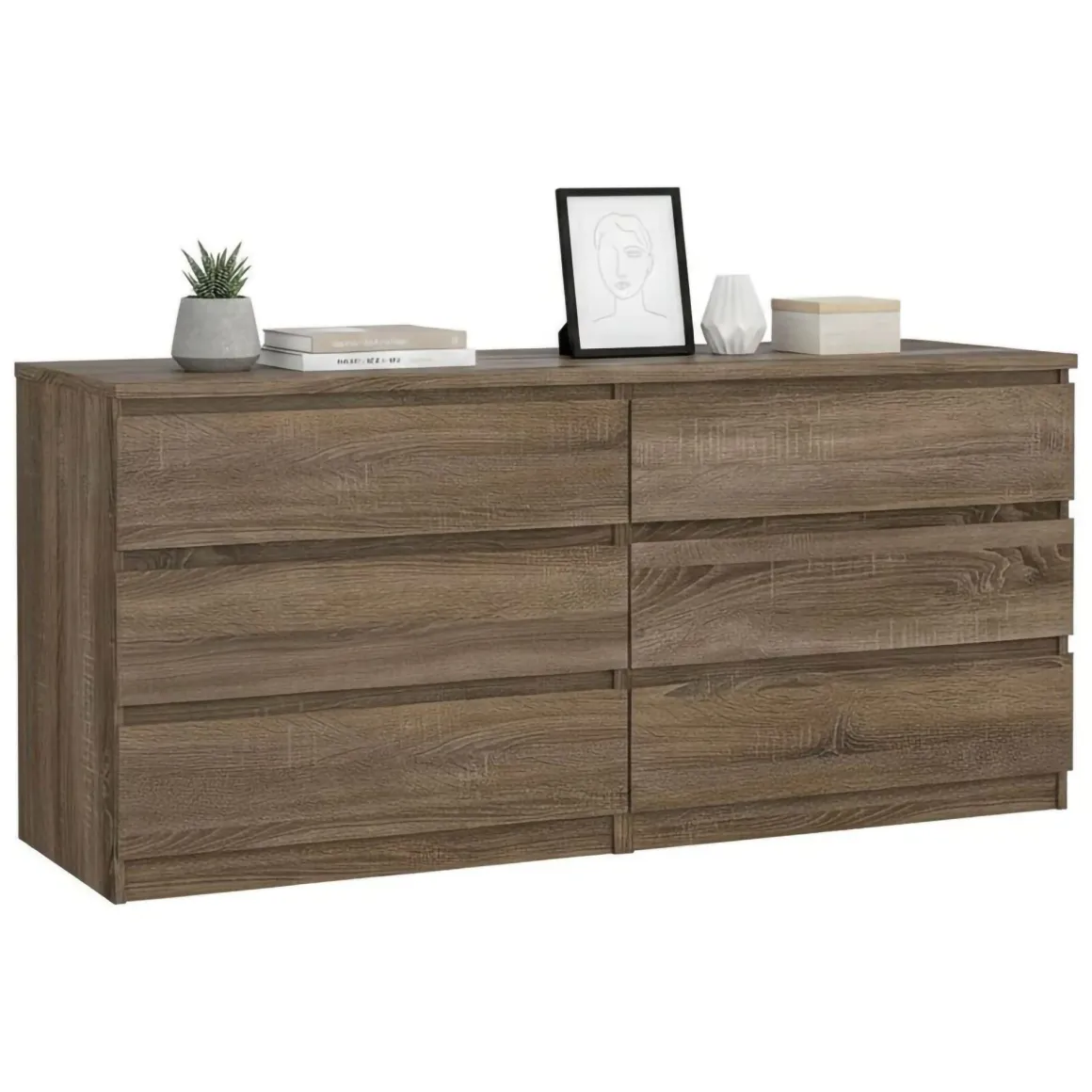 Credenza rovere 153x50x68h cm 6 cassetti - Joyce