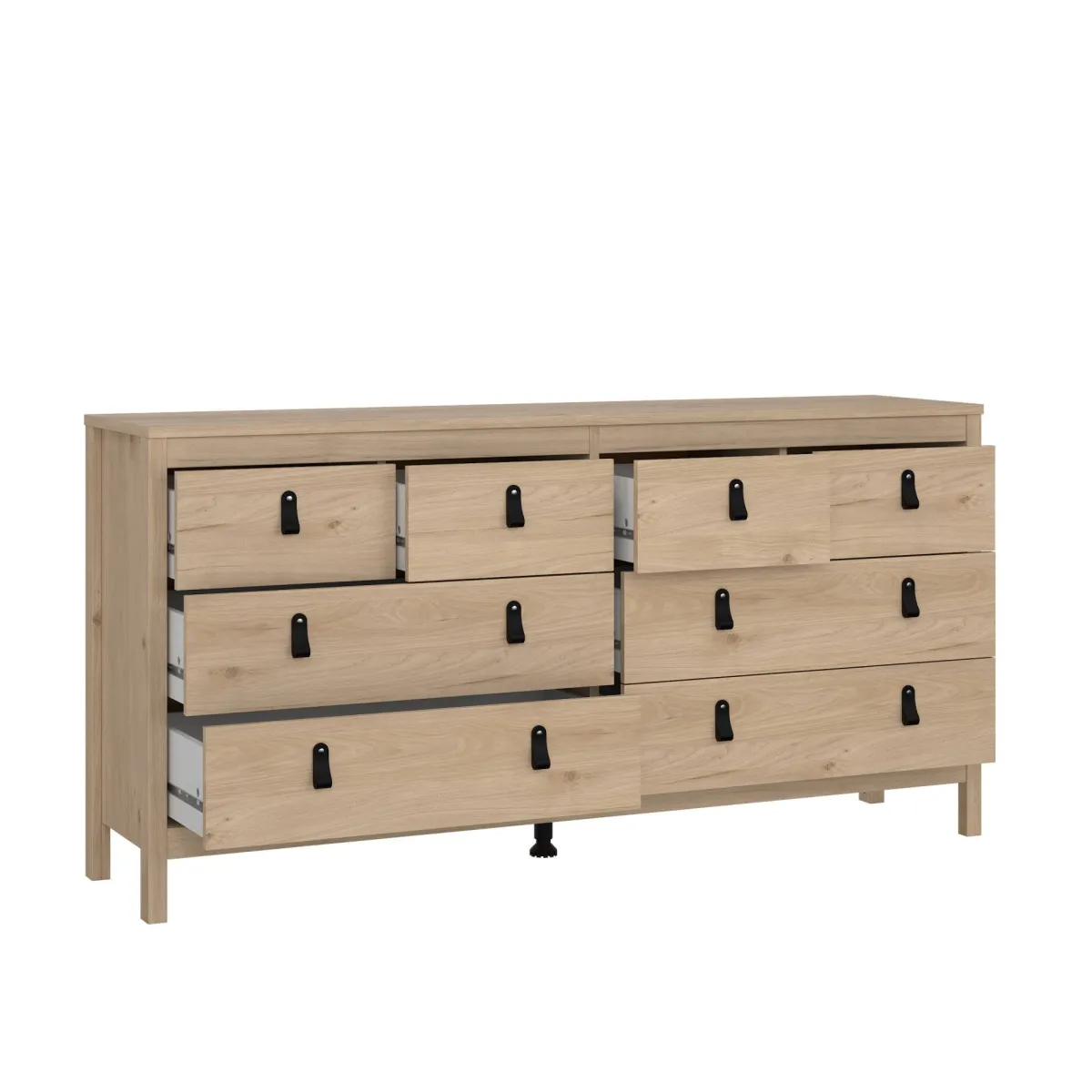 Madie|Credenze > Dmora Credenza rovere 159x38x79h cm 8 cassetti - Kovsova Marrone Rovere