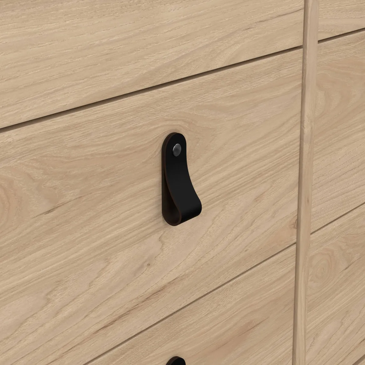 Madie|Credenze > Dmora Credenza rovere 159x38x79h cm 8 cassetti - Kovsova Marrone Rovere