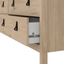 Madie|Credenze > Dmora Credenza rovere 159x38x79h cm 8 cassetti - Kovsova Marrone Rovere