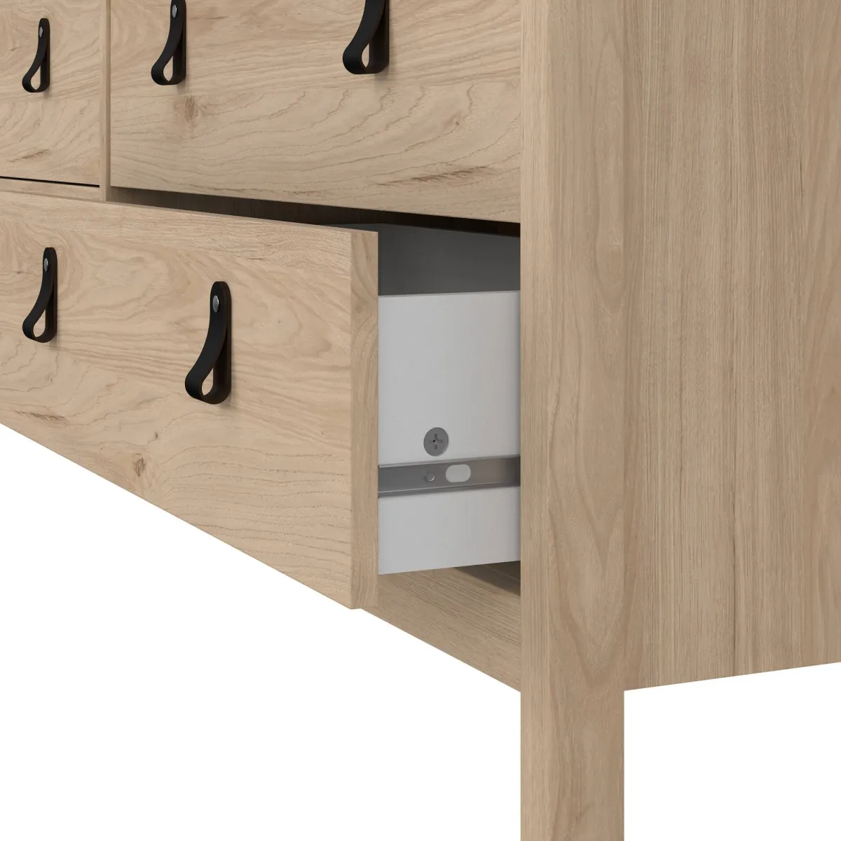 Madie|Credenze > Dmora Credenza rovere 159x38x79h cm 8 cassetti - Kovsova Marrone Rovere