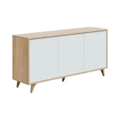 Credenza soggiorno rovere e bianca 154x41x75h cm 3 ante - Acrolorum