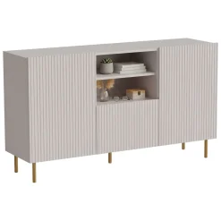 Madie|Credenze > Dmora Credenza Stornara, 150x42 h82 cm, Beige Beige Cashmere