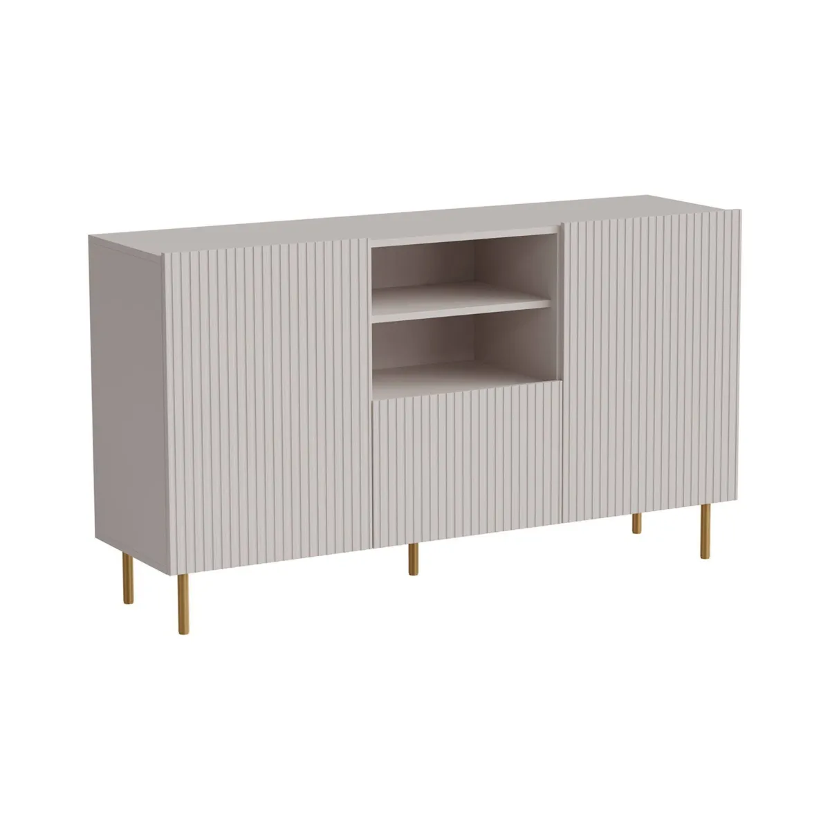 Madie|Credenze > Dmora Credenza Stornara, 150x42 h82 cm, Beige Beige Cashmere