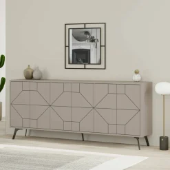 Credenza tortora 184x35x77h cm 6 ante - Africo
