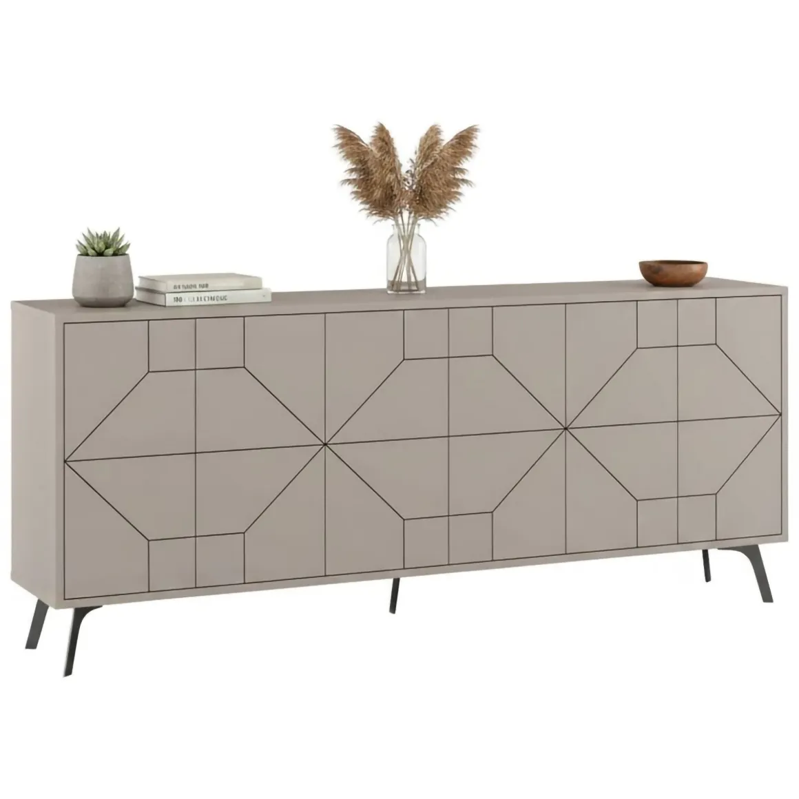 Credenza tortora 184x35x77h cm 6 ante - Africo