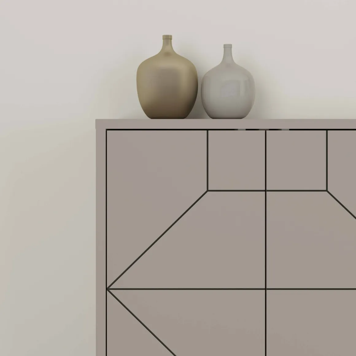 Credenza tortora 184x35x77h cm 6 ante - Africo
