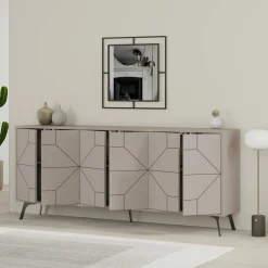 Credenza tortora 184x35x77h cm 6 ante - Africo