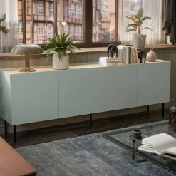 Credenza verde e rovere 200x40x70h cm 4 ante - Sagrado