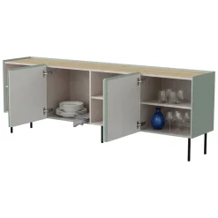 Credenza verde e rovere 200x40x70h cm 4 ante - Sagrado