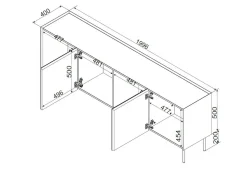 Credenza verde e rovere 200x40x70h cm 4 ante - Sagrado