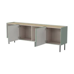 Credenza verde e rovere 200x40x70h cm 4 ante - Sagrado