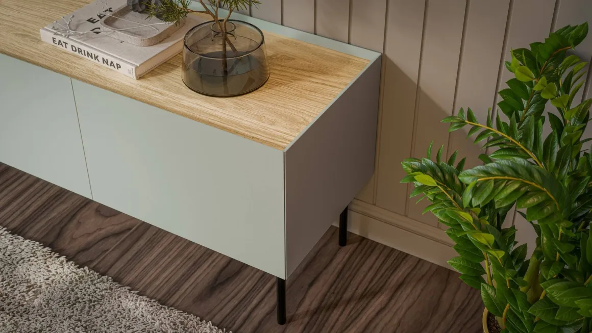 Credenza verde e rovere 200x40x70h cm 4 ante - Sagrado