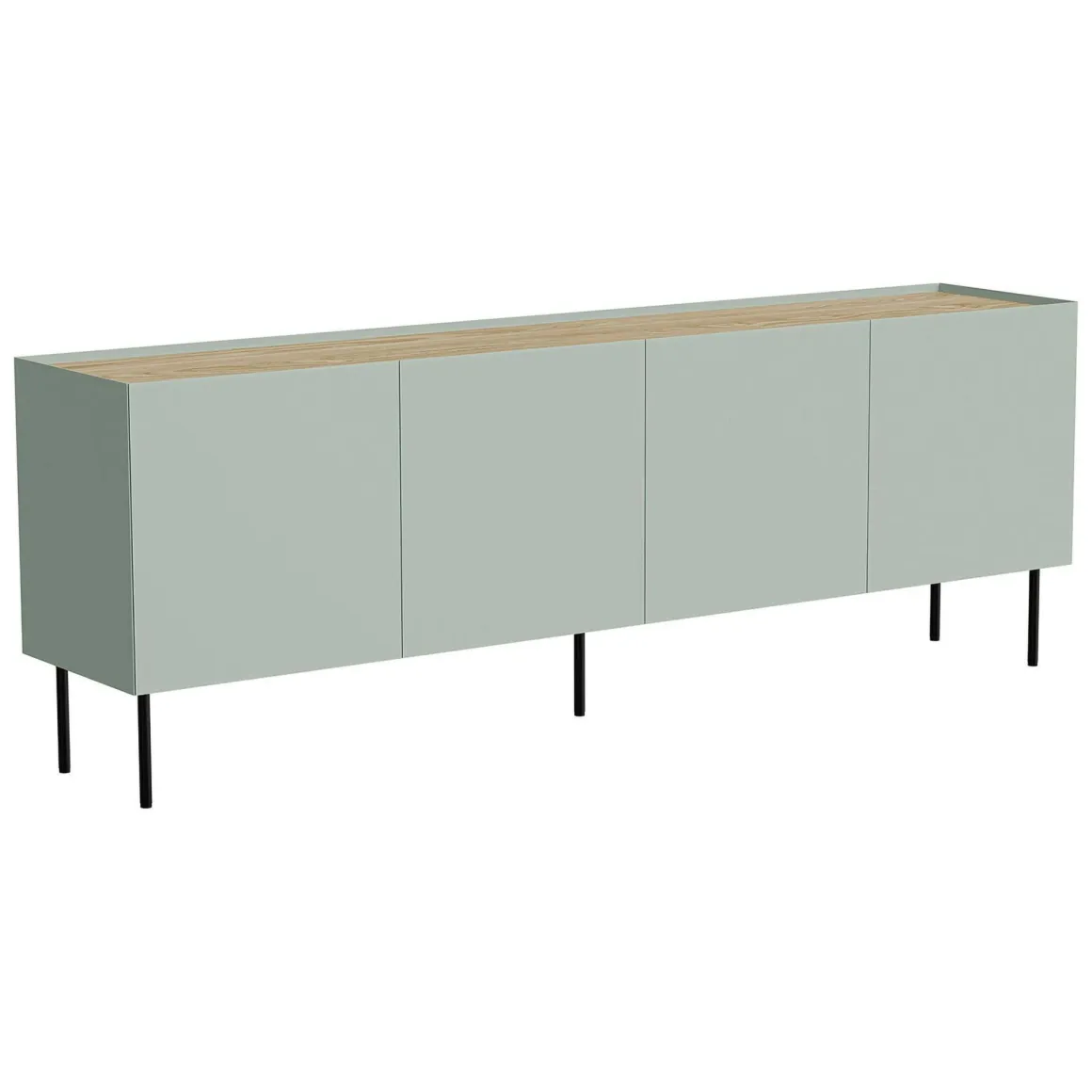 Credenza verde e rovere 200x40x70h cm 4 ante - Sagrado