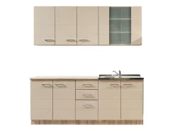 Cucina Beige Marrone Rovere 2 Cassetti 9 Ripiani, 10 Ante - Ieri