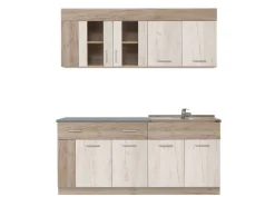 Cucina Beige Marrone Rovere un Cassetto 4 Ripiani, 8 Ante - Interamna