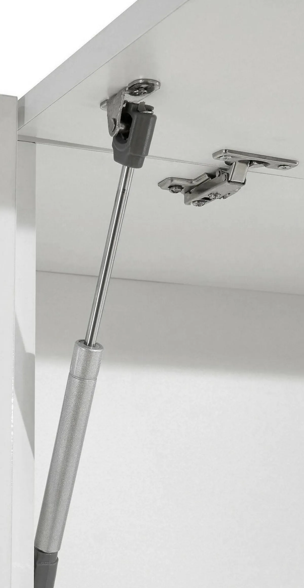 Cucine|Cucina > Dmora Cucina Bianco Lucido Grigio Ardesia un Cassetto 13 Ripiani, Modulabile Made in Italy - Fonti Grigio Ardesia, Bianco Lucido
