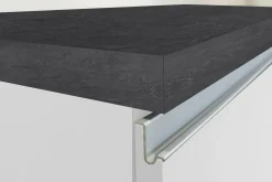 Cucine|Cucina > Dmora Cucina Bianco Lucido Grigio Ardesia un Cassetto 13 Ripiani, Modulabile Made in Italy - Fonti Grigio Ardesia, Bianco Lucido