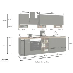 Cucine|Cucina > Dmora Cucina Bianco Lucido Grigio Ardesia un Cassetto 19 Ripiani, Modulabile Made in Italy - Attiko Grigio Ardesia, Bianco Lucido