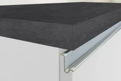 Cucine|Cucina > Dmora Cucina Bianco Lucido Grigio Ardesia un Cassetto 19 Ripiani, Modulabile Made in Italy - Attiko Grigio Ardesia, Bianco Lucido