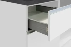 Cucine|Cucina > Dmora Cucina Bianco Lucido Grigio Ardesia un Cassetto 19 Ripiani, Modulabile Made in Italy - Attiko Grigio Ardesia, Bianco Lucido
