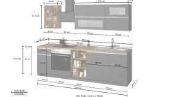 Cucine|Cucina > Dmora Cucina Bianco Lucido Marrone Rovere un Cassetto 19 Ripiani, Modulabile Made in Italy - Attiko Marrone Rovere, Bianco Lucido